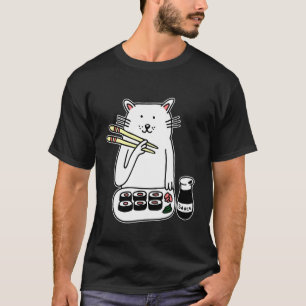 Cute Kat Maki & Nigiri Sushi Eetstokjes, Japans T-shirt
