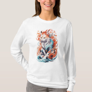 Cute kat ontwerp in neo-traditionele stijl t-shirt