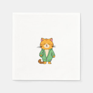 Cute kat ontwerp, rode kat servet