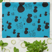 Cute kat patroon theedoek (Gevouwen)