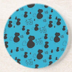 Cute kat patroon zandsteen onderzetter