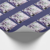 Cute Kat Pattern Paarse Abstracte Leaves Cadeaupapier (Hoek)