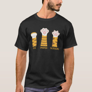 Cute Kat Poot Steen Papier Schaar Vrouwen Kinderen T-shirt