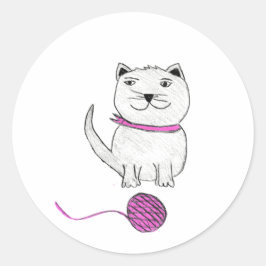 Cute Kat Ronde Sticker