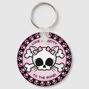 Cute Kat Skull Sleutelhanger