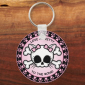 Cute Kat Skull Sleutelhanger (Voorkant)