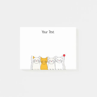Cute Kat Squad Post-Its Minimalistische Katten Fun Post-it® Notes