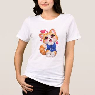 Cute Kat Verbaasd Sticker Tri-Blend Shirt