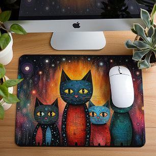 Cute Katten Kosmische Melkweg Kunst Cadeau Muismat