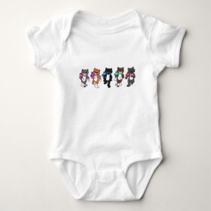 Cute katten met zwoegen lopen romper