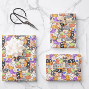 Cute-kattenpatroon Inpakpapier Vel