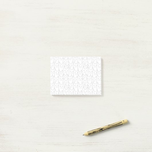 Cute-kattenpatroon Post-it® Notes (Op bureau)