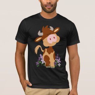 Cute Kauwende Cartoon Koe T-shirt