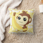Cute Kawaii aap holding banana Kussen (Deken)