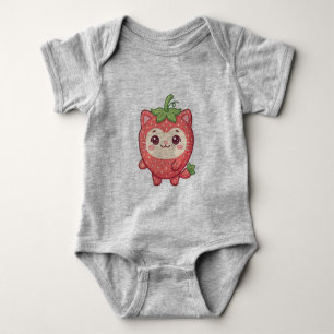 Cute Kawaii Aardbei Kat Baby Rompertje