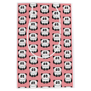 Cute kawaii-achtige panda-cadeautas medium cadeauzakje