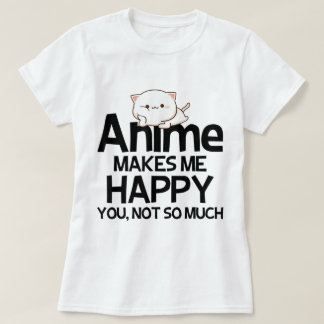 Cute Kawaii Anime Cat Joke Design T-shirt