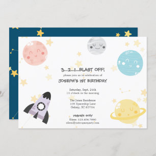 Cute Kawaii Astronomy Kind Birthday Kaart