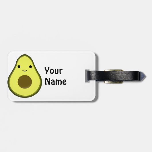 Cute Kawaii Avocado Bagagelabel (Achterkant horizontaal)