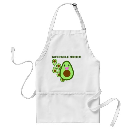 Cute Kawaii Avocado Guacamole Master Apron Standaard Schort (Voorkant)