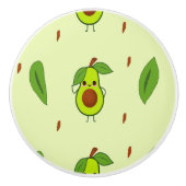 Cute kawaii avocado keramische knop (Voorkant)