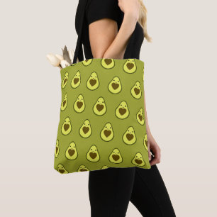 Cute Kawaii Avocado Love Patroon Draagtas