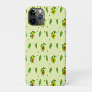 Cute kawaii avocado on green iPhone 11 pro hoesje