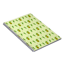 Cute kawaii avocado on green notitieboek