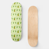 Cute kawaii avocado on green skateboard (Voorkant)