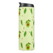 Cute kawaii avocado on green thermosbeker (Geroteerd rechts)