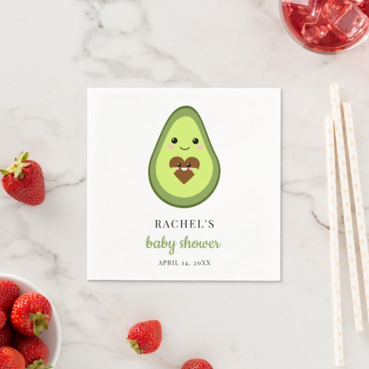 Cute Kawaii Avocado Pregnant Baby shower Fiesta Servet (Insitu)
