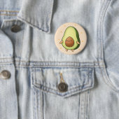Cute Kawaii Avocado Ronde Button 5,7 Cm (In situ)