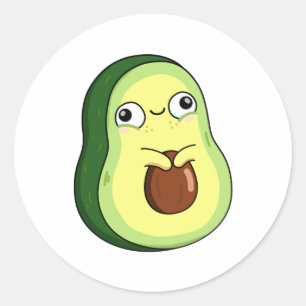 Cute Kawaii Avocado Ronde Sticker