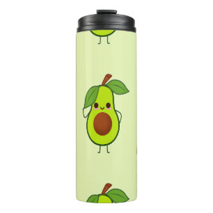 Cute kawaii avocado thermosbeker