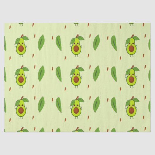 Cute kawaii avocado tissuepapier (Voorkant)