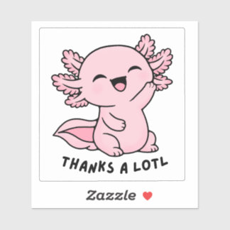 Cute Kawaii Axolotl Hartelijk Dank A Lotl Grappige Sticker