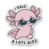 Cute Kawaii Axolotl Lotl Rizz Funny Pun Sticker (Devant)