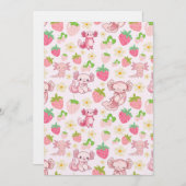 Cute Kawaii Axolotl & Strawberry Seamless Pattern Kaart (Voorkant / Achterkant)