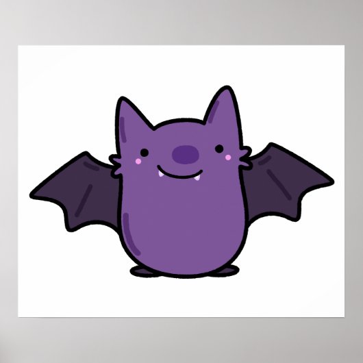 Cute Kawaii Baby Bat Poster (Voorkant)