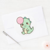 Cute Kawaii Baby Dinosaur with Balloon Sticker (Enveloppe)