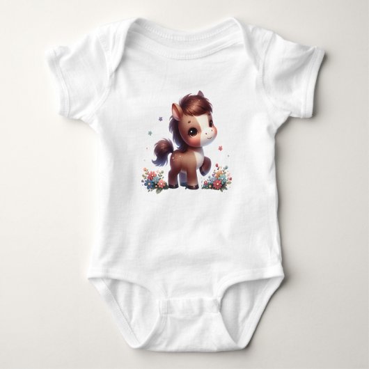 Cute Kawaii Baby Pony with Flowers Romper (Voorkant)