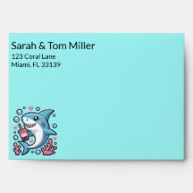 Cute Kawaii Baby shower de requin bleu Bubble Thé