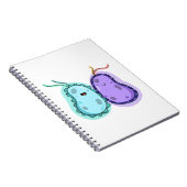 Cute Kawaii Bacteria Notitieboek (Rechterzijde)