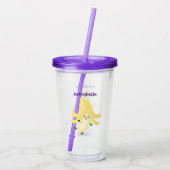 Cute kawaii banana cartoon acryl drinkbeker (Achterkant)