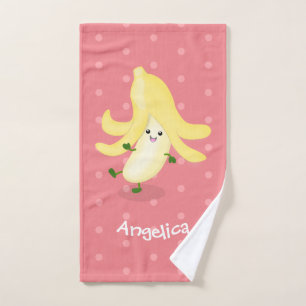 Cute kawaii banana cartoon bad handdoek