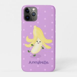 Cute kawaii banana cartoon iPhone 11 pro hoesje