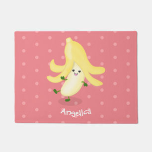 Cute kawaii banana cartoon deurmat