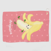Cute kawaii banana cartoon golfhanddoek (Horizontaal)