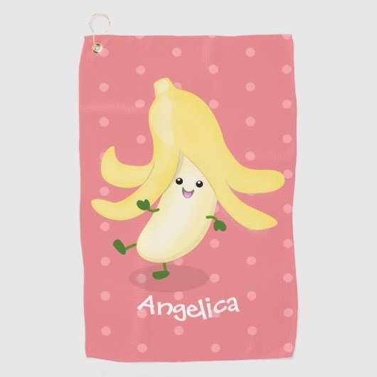Cute kawaii banana cartoon golfhanddoek (Voorkant)