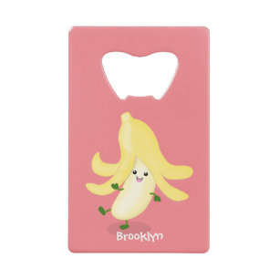 Cute kawaii banana cartoon kredietkaart flessenopener